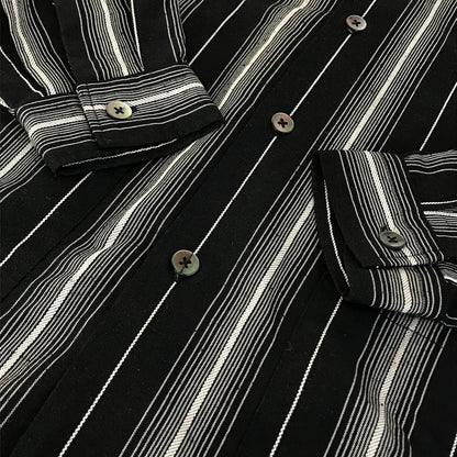 COOTIE | クーティー Dobby Chain Stripe L/S Cavana Shirt ストライプ 長袖シャツ CTE-26S413 ブラック サイズ：XL【倉吉店】
