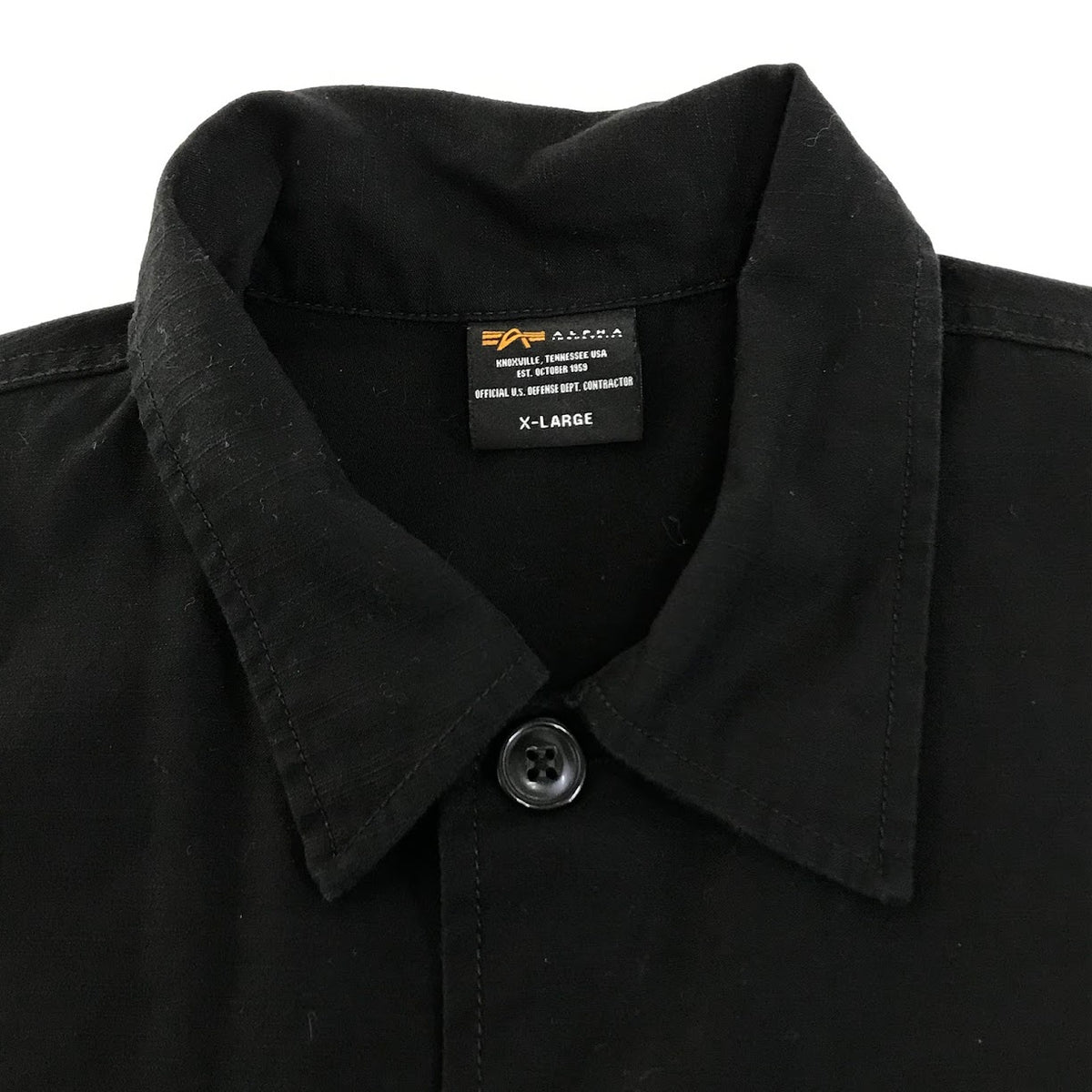 ALPHA | アルファ ミリタリーシャツ スーベニア刺繍 長袖シャツ TS5139-001 ブラック サイズ：XL【倉吉店】