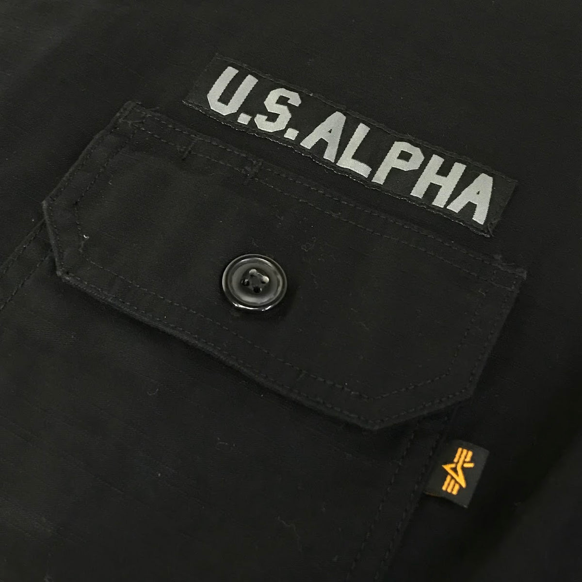 ALPHA | アルファ ミリタリーシャツ スーベニア刺繍 長袖シャツ TS5139-001 ブラック サイズ：XL【倉吉店】