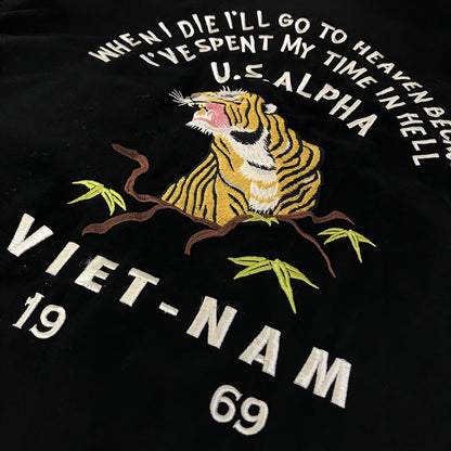 ALPHA | アルファ ミリタリーシャツ スーベニア刺繍 長袖シャツ TS5139-001 ブラック サイズ：XL【倉吉店】