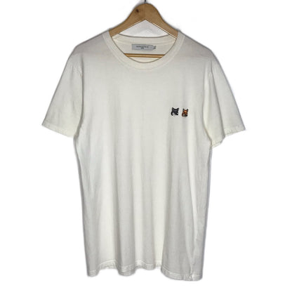MAISON KITSUNE | メゾンキツネ ダブルフォックスヘッド パッチ クラシック 半袖Ｔシャツ BU00103KJ0008 ホワイト サイズ：L【倉吉店】【代金引換不可・日時指定不可】【ポスト投函】