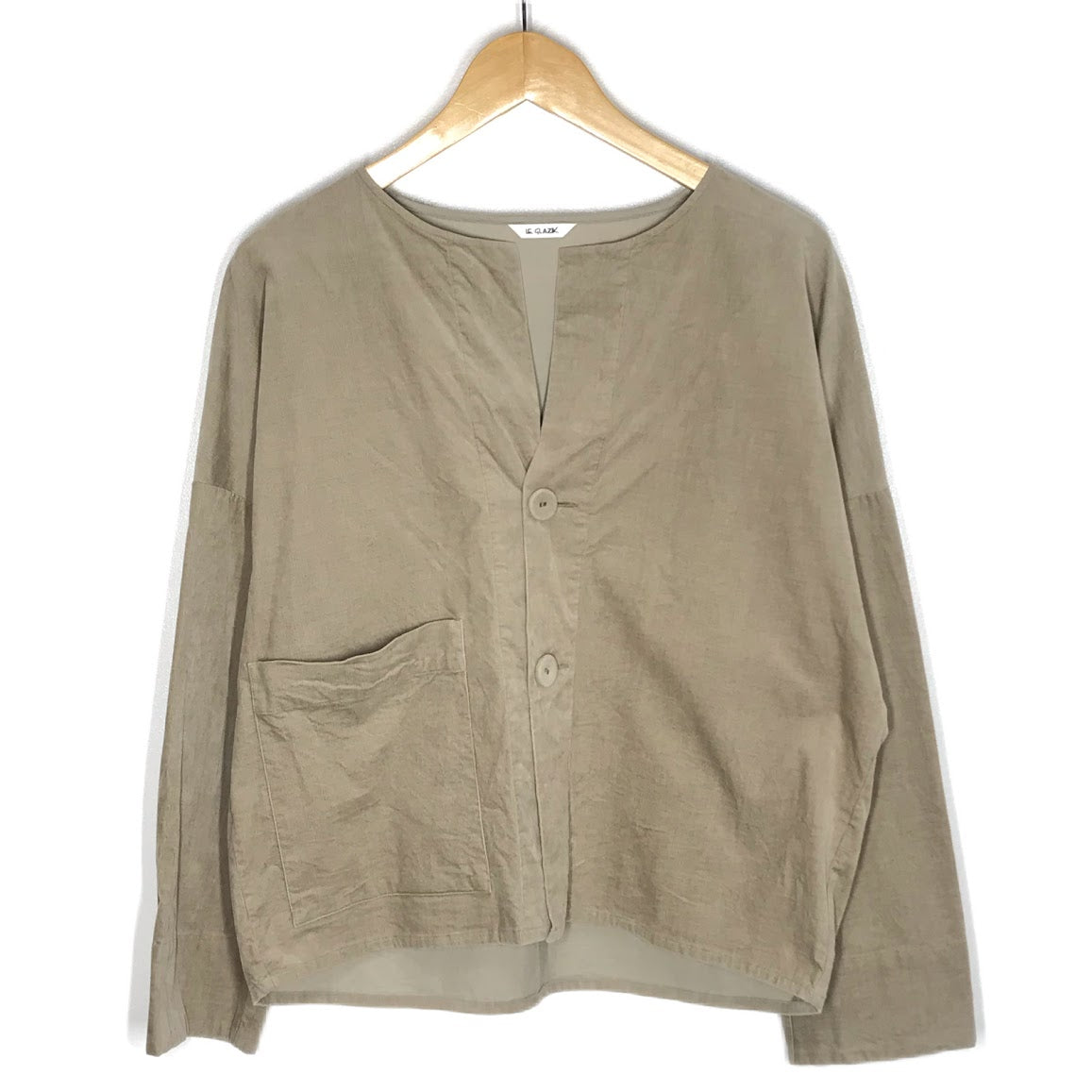 LE GLAZIK | ルグラジック コーデュロイ ノーカラージャケット その他アウター JL-3721 グレー サイズ：36【倉吉店】