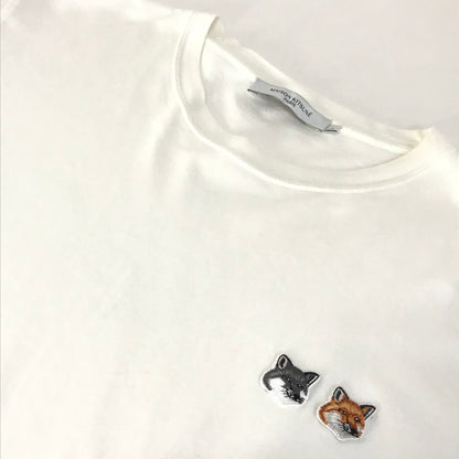 MAISON KITSUNE | メゾンキツネ ダブルフォックスヘッド パッチ クラシック 半袖Ｔシャツ BU00103KJ0008 ホワイト サイズ：L【倉吉店】【代金引換不可・日時指定不可】【ポスト投函】