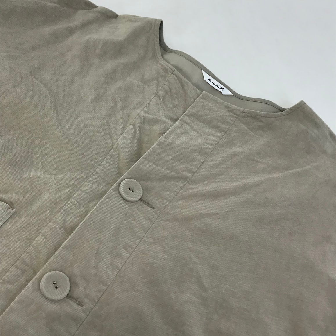 LE GLAZIK | ルグラジック コーデュロイ ノーカラージャケット その他アウター JL-3721 グレー サイズ：36【倉吉店】