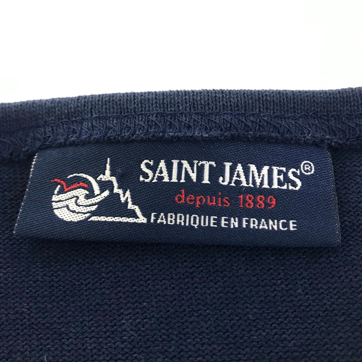 SAINT JAMES | セントジェームス OUESSANT ELBOW PATCH 長袖Ｔシャツ ネイビー【倉吉店】