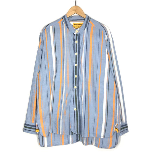 Nigel Cabourn | ナイジェルケーボン ストライプ 長袖シャツ 8049-12-10110 ブルー サイズ：S【倉吉店】