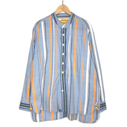 Nigel Cabourn | ナイジェルケーボン ストライプ 長袖シャツ 8049-12-10110 ブルー サイズ：S【倉吉店】