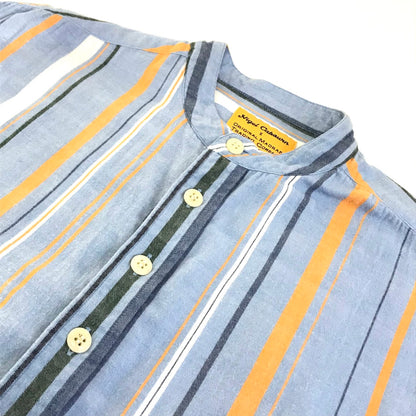 Nigel Cabourn | ナイジェルケーボン ストライプ 長袖シャツ 8049-12-10110 ブルー サイズ：S【倉吉店】