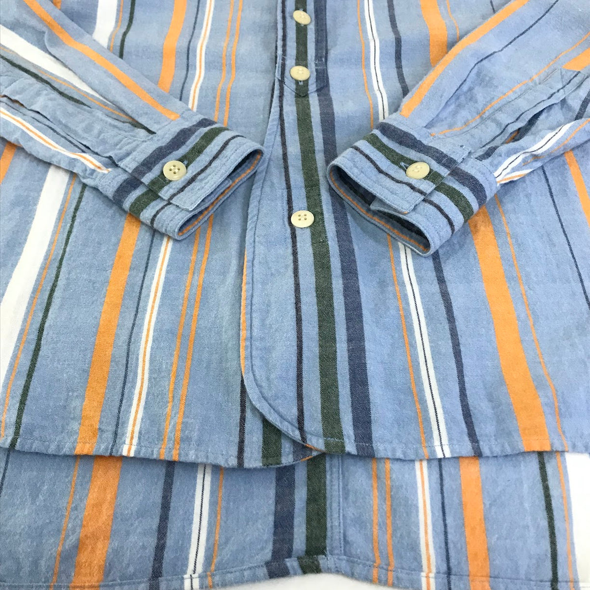 Nigel Cabourn | ナイジェルケーボン ストライプ 長袖シャツ 8049-12-10110 ブルー サイズ：S【倉吉店】