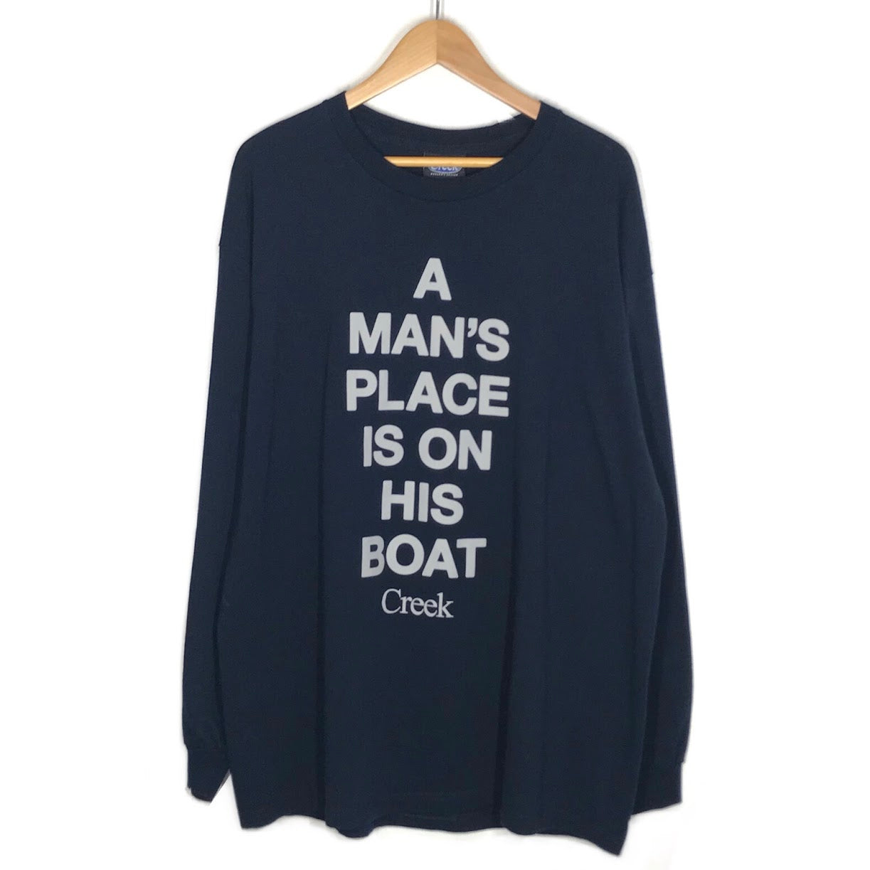 CREEK | クリーク A MANS PLACE IS ON HIS BOAT 半袖Ｔシャツ ネイビー サイズ：XL【倉吉店】