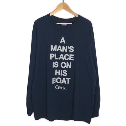 CREEK | クリーク A MANS PLACE IS ON HIS BOAT 半袖Ｔシャツ ネイビー サイズ：XL【倉吉店】