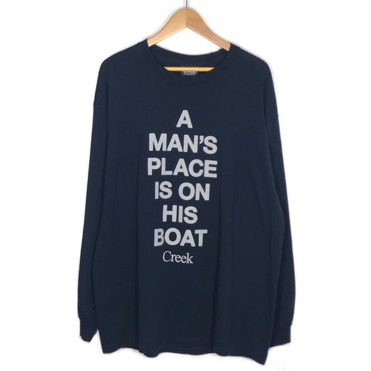 CREEK | クリーク A MANS PLACE IS ON HIS BOAT 半袖Ｔシャツ ネイビー サイズ：XL【倉吉店】