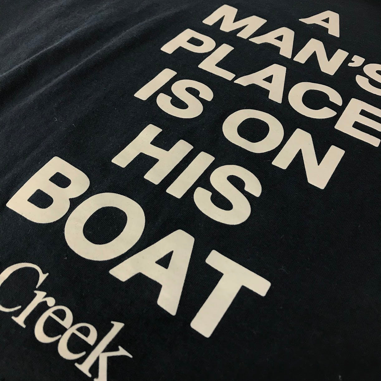 CREEK | クリーク A MANS PLACE IS ON HIS BOAT 半袖Ｔシャツ ネイビー サイズ：XL【倉吉店】