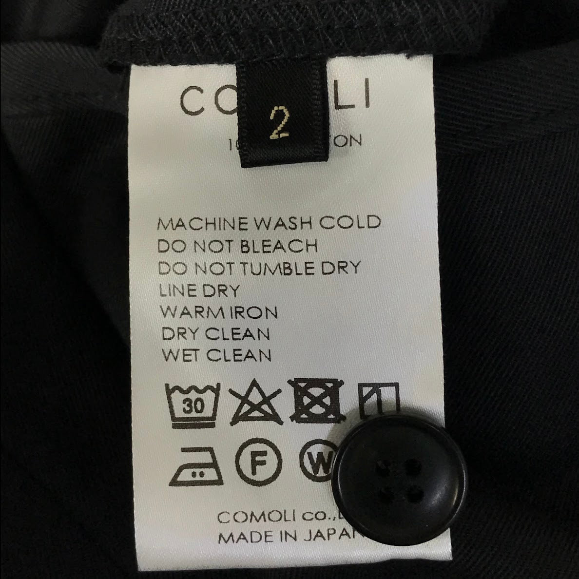 COMOLI | コモリ コットンギャバワークパンツ パンツ X01-03014 ブラック サイズ：2【倉吉店】