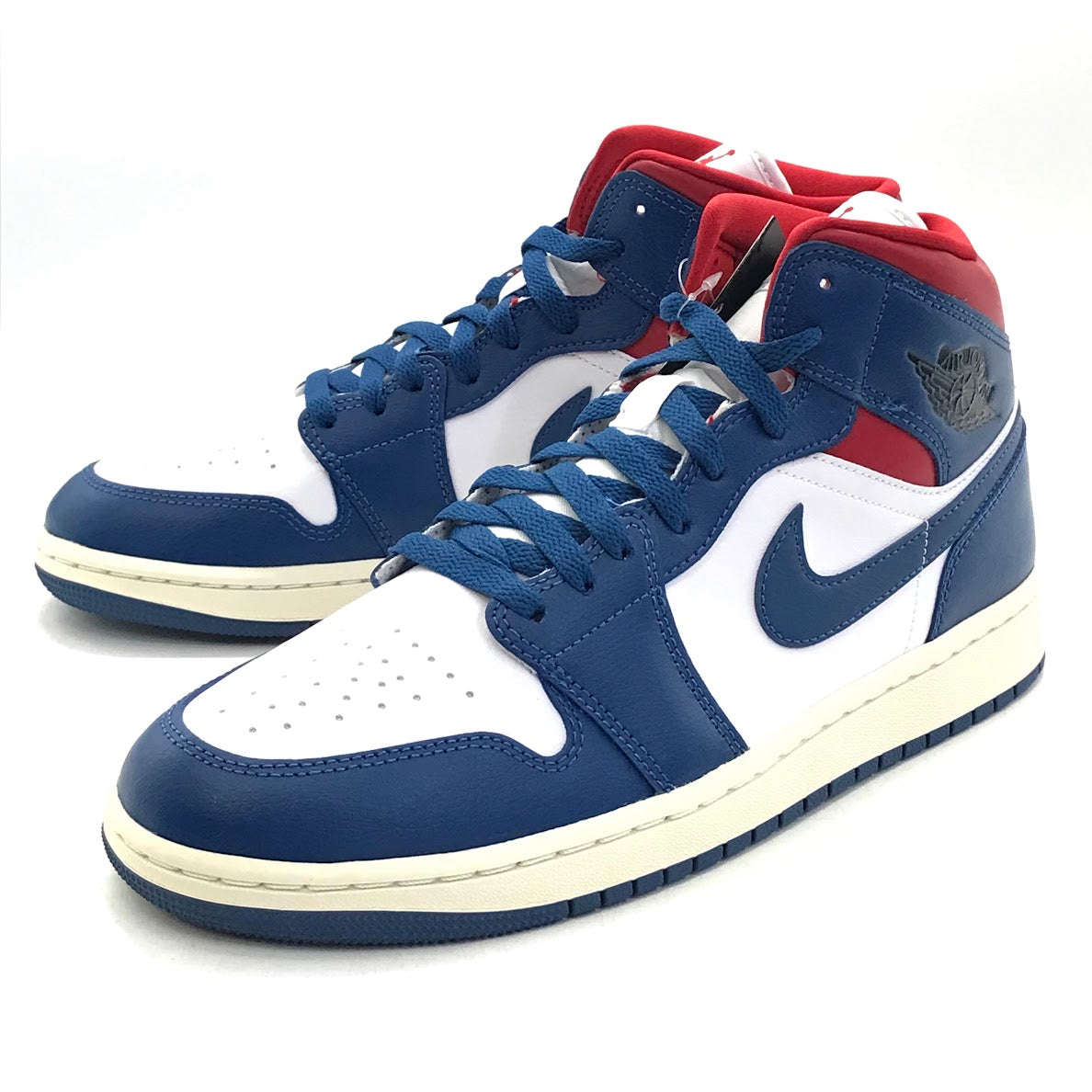 NIKE | ナイキ WMNS AIR JORDAN 1 MID スニーカー BQ6472-146 ホワイト/フレンチブルー/ジムレッド 27.5cm【倉吉店】