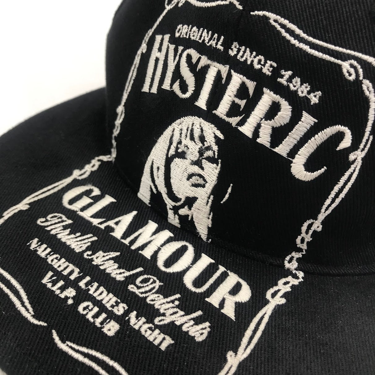 HYSTERIC GLAMOUR | ヒステリックグラマー HYS WHISKY刺繍 キャップ キャップ 02233QH09 ブラック【倉吉店】