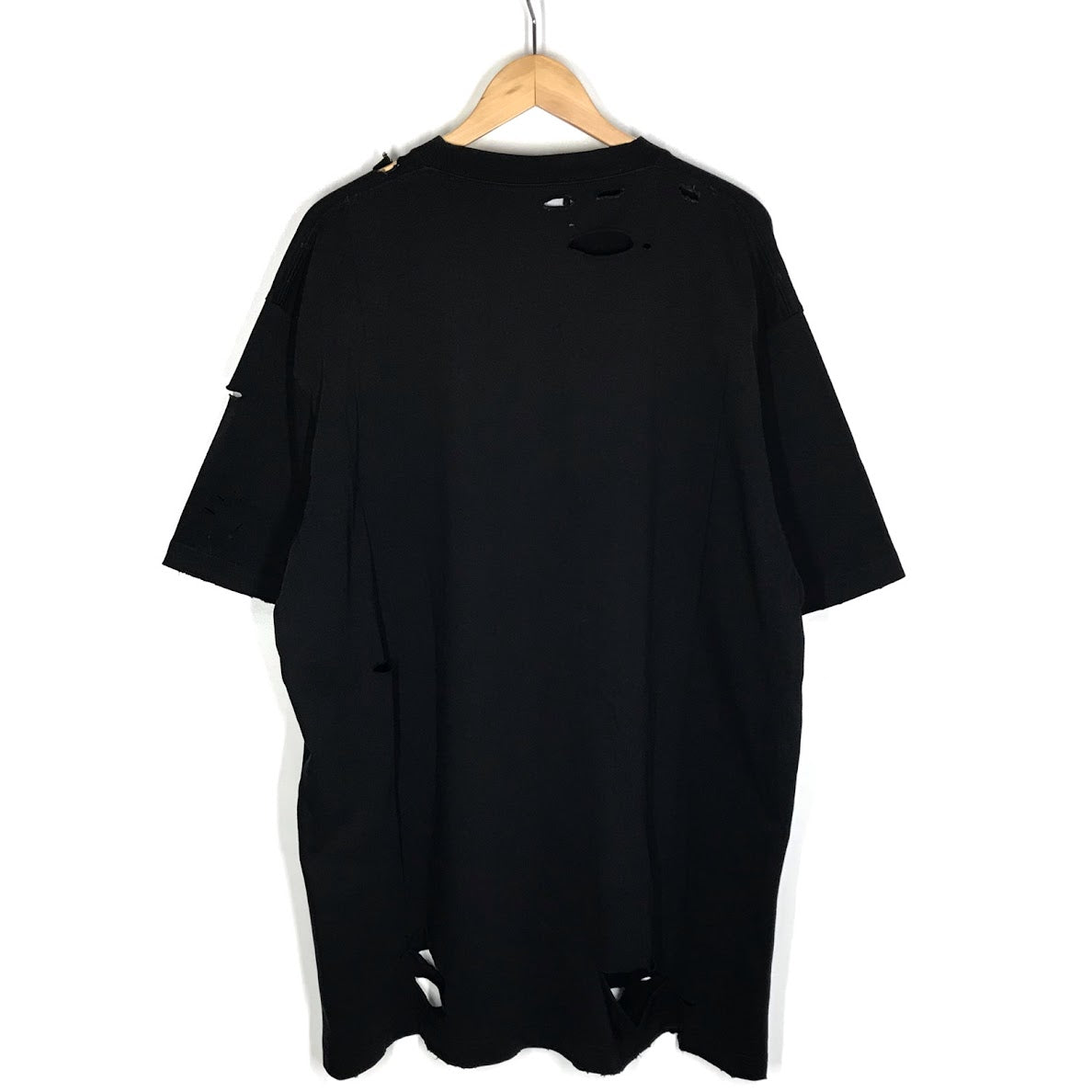 BALENCIAGA | バレンシアガ デストロイ加工ロゴプリント 半袖Ｔシャツ 651795 TKVB8 ブラック サイズ：S【倉吉店】