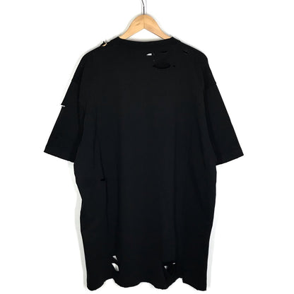 BALENCIAGA | バレンシアガ デストロイ加工ロゴプリント 半袖Ｔシャツ 651795 TKVB8 ブラック サイズ：S【倉吉店】