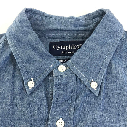 GYMPHLEX | ジムフレックス L/Sオックスフォード B.Dシャツ 長袖シャツ J-0872 ブルー【倉吉店】