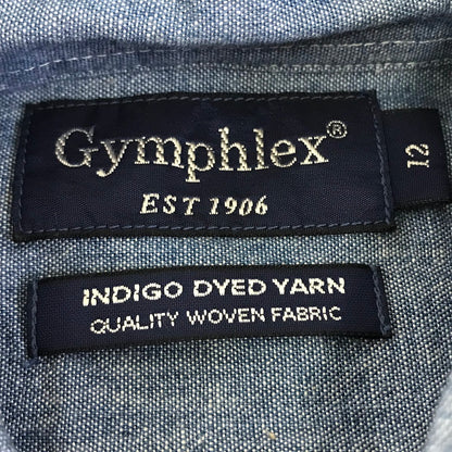 GYMPHLEX | ジムフレックス L/Sオックスフォード B.Dシャツ 長袖シャツ J-0872 ブルー【倉吉店】
