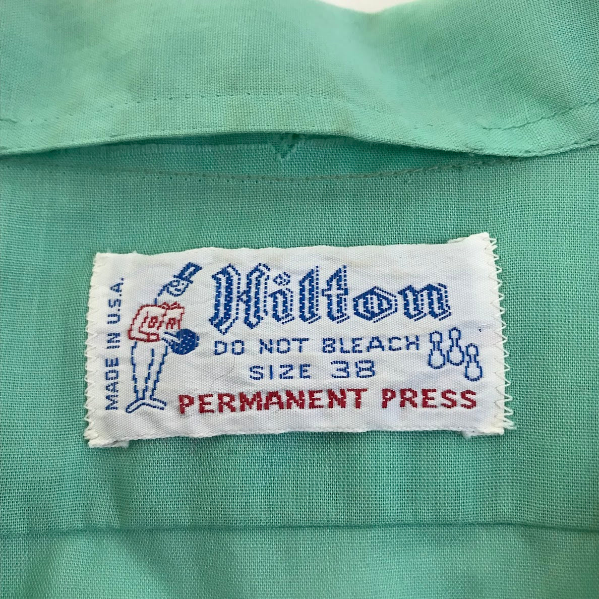 Hilton | ヒルトン 70s ボーリングシャツ 半袖シャツ ライトグリーン サイズ：38【倉吉店】【代金引換不可・日時指定不可】【ポスト投函】
