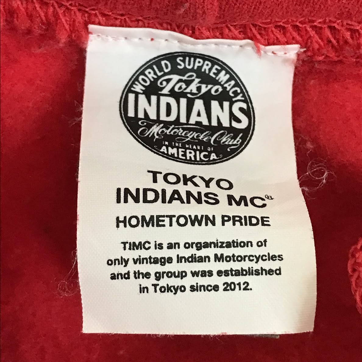 Timc Inc.(TOKYO INDIANS MC)｜東京インディアンズモーターサイクル　プルオーバーパーカー パーカー レッド サイズ：XL【倉吉店】