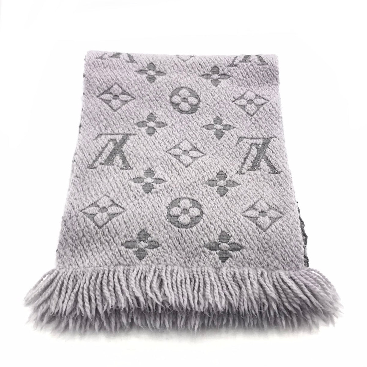 LOUIS VUITTON | ルイ・ヴィトン エシャルプ ロゴマニア/フリンジマフラー マフラー M74742 グレー【倉吉店】