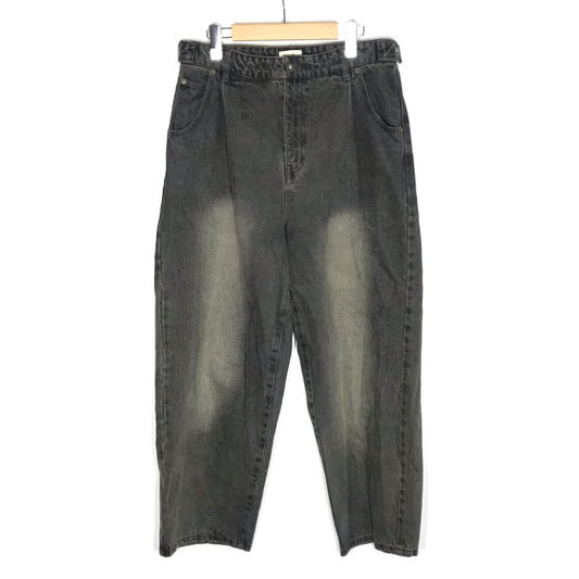 9090｜ナインティナインティ　Heisei Logo Wide Tuck Denim Pants デニムパンツ NN1809 ブラック サイズ：L【倉吉店】