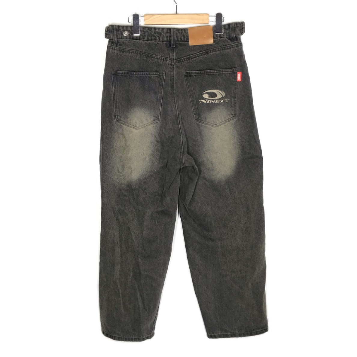 9090｜ナインティナインティ　Heisei Logo Wide Tuck Denim Pants デニムパンツ NN1809 ブラック サイズ：L【倉吉店】