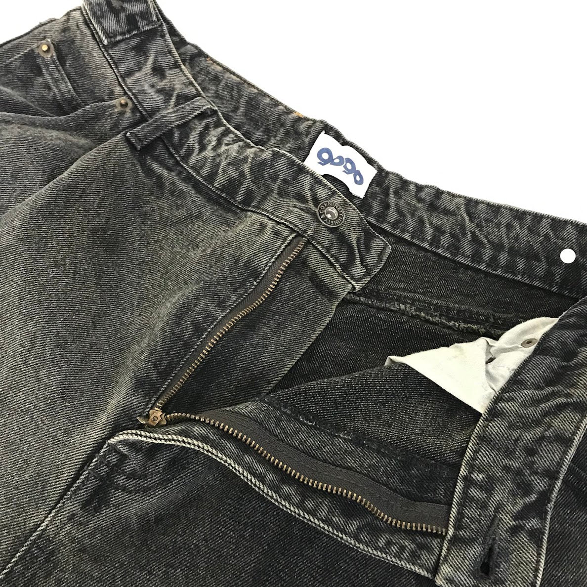 9090｜ナインティナインティ　Heisei Logo Wide Tuck Denim Pants デニムパンツ NN1809 ブラック サイズ：L【倉吉店】