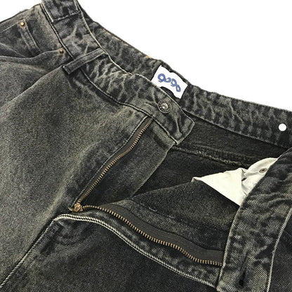9090｜ナインティナインティ　Heisei Logo Wide Tuck Denim Pants デニムパンツ NN1809 ブラック サイズ：L【倉吉店】