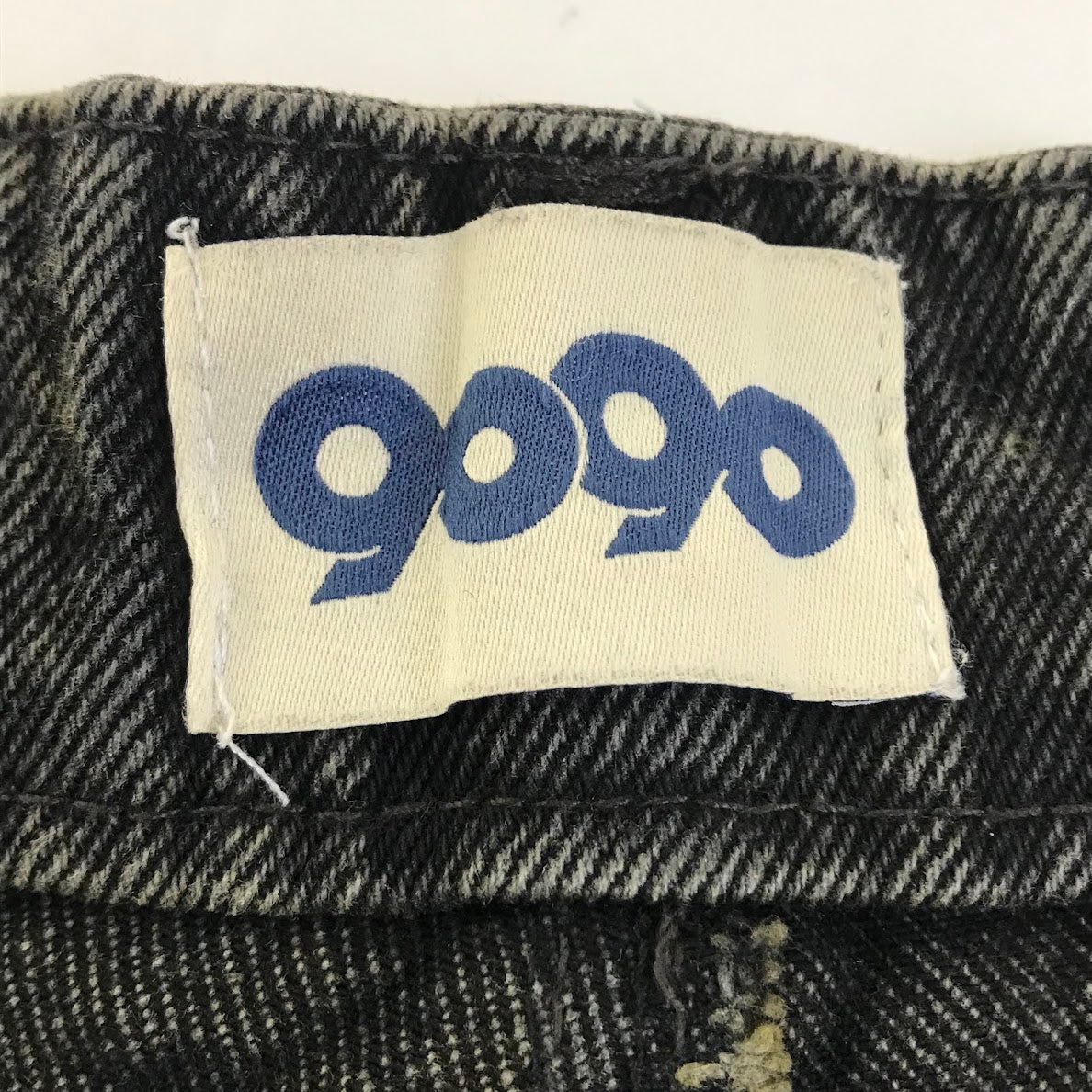 9090｜ナインティナインティ　Heisei Logo Wide Tuck Denim Pants デニムパンツ NN1809 ブラック サイズ：L【倉吉店】