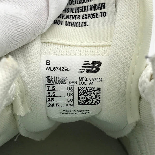 NEW BALANCE | ニューバランス スニーカー WL574ZBJ ホワイト 24.5cm【倉吉店】