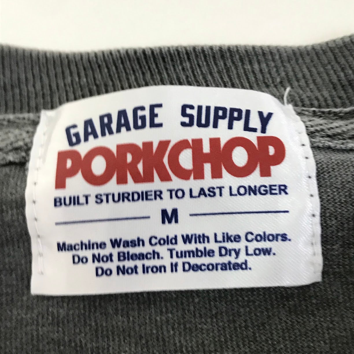 PORK CHOP | ポークチョップ 長袖Ｔシャツ グレー サイズ：M【倉吉店】【代金引換不可・日時指定不可】【ポスト投函】