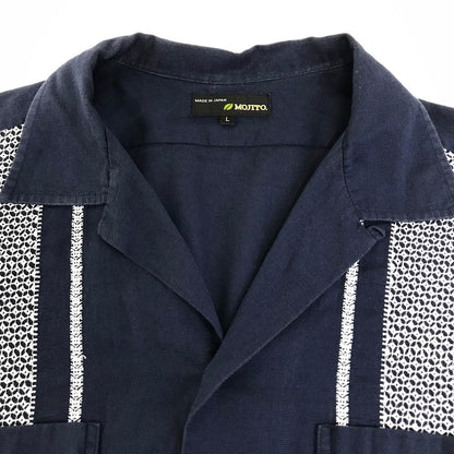 MOJITO｜モヒート ABSHINTH SHIRT Bar.2.0 長袖シャツ 2082-1105 ネイビー サイズ：L【倉吉店】