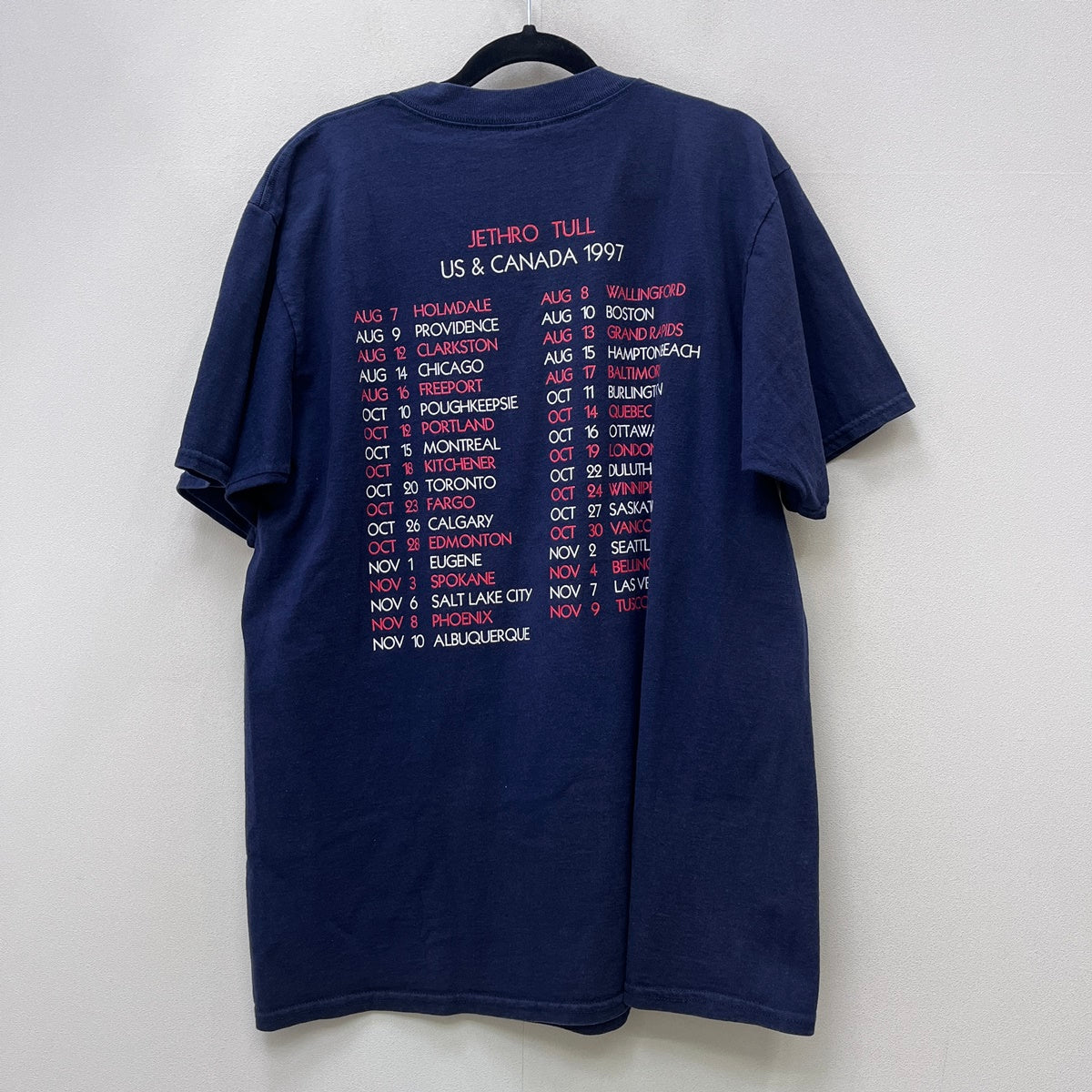 JETHRO TULL:AQUA LUNG GILDAN二枚タグ 半袖Ｔシャツ ネイビー サイズ：L【加古川店】