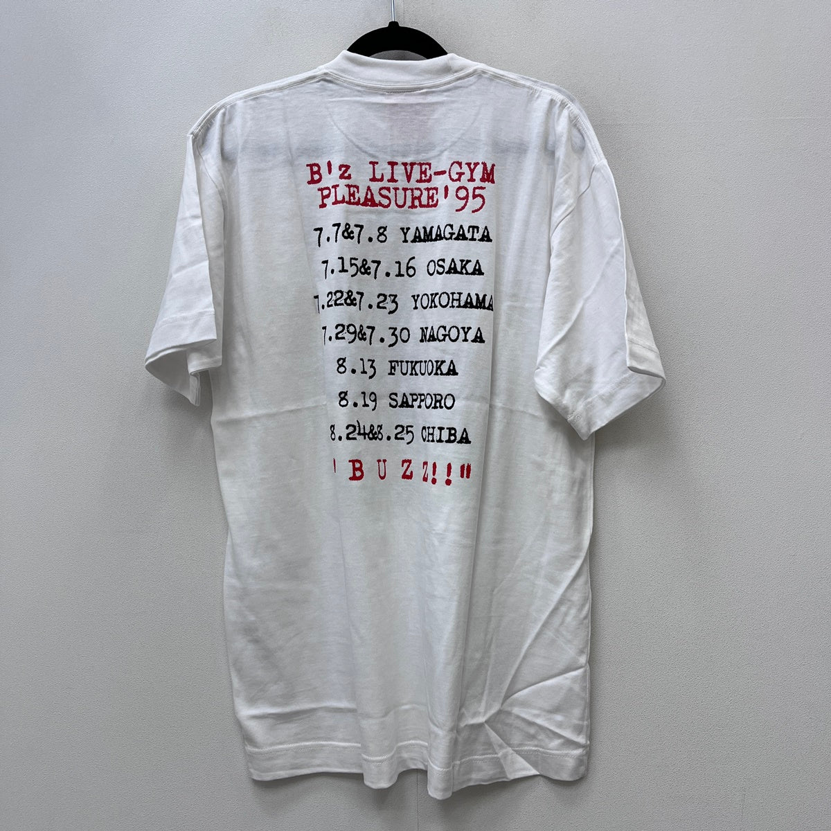 B'z LIVE-GYM Pleasure '95'BUZZ!! 1995 半袖Ｔシャツ ホワイト【加古川店】