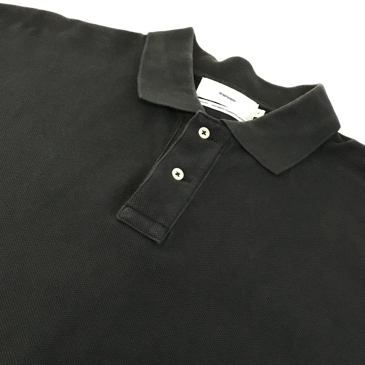 Graphpaper | グラフペーパー Cotton Pique Jersey S/S POLO ポロシャツ GM221-70230 チャコールグレー【倉吉店】