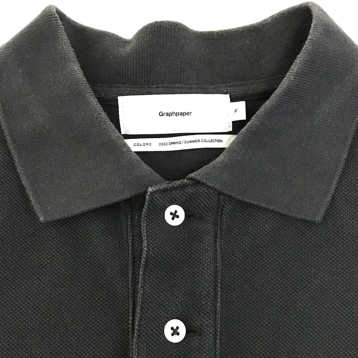Graphpaper | グラフペーパー Cotton Pique Jersey S/S POLO ポロシャツ GM221-70230 チャコールグレー【倉吉店】
