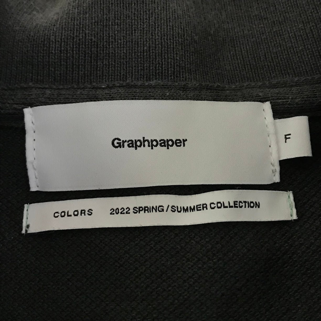 Graphpaper | グラフペーパー Cotton Pique Jersey S/S POLO ポロシャツ GM221-70230 チャコールグレー【倉吉店】