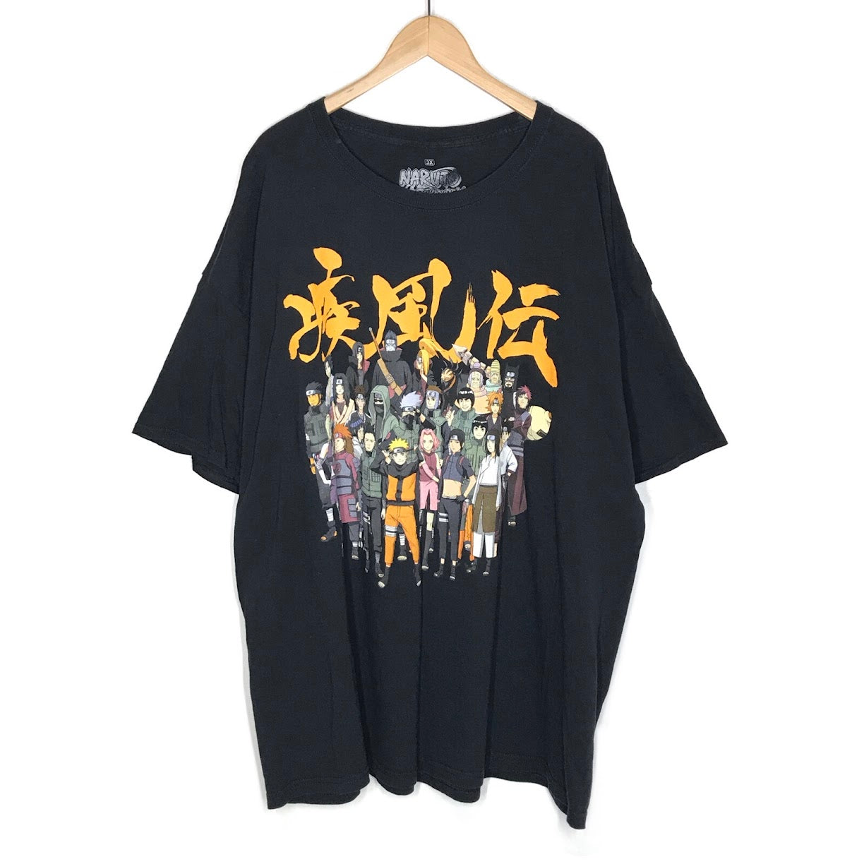 NARUTO-ナルト-疾風伝/全員集合 半袖Ｔシャツ ブラック サイズ：XXXL【倉吉店】【代金引換不可・日時指定不可】【ポスト投函】