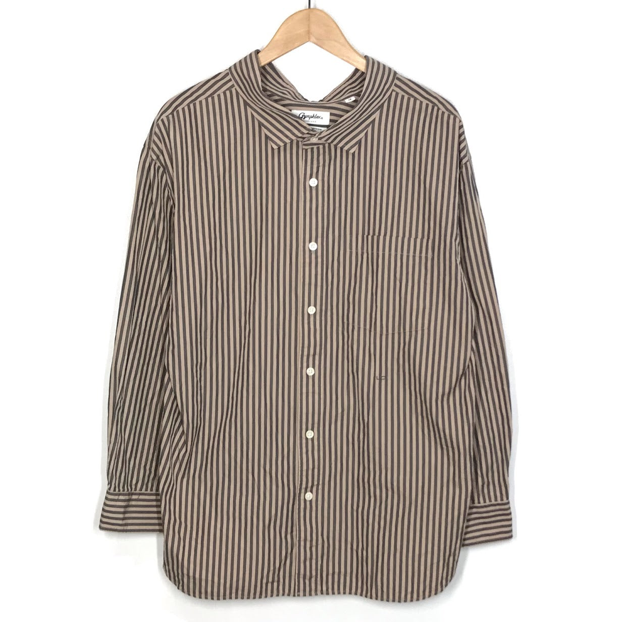GYMPHLEX | ジムフレックス ストライプ柄 長袖シャツ J-1355 ブラウン系【倉吉店】