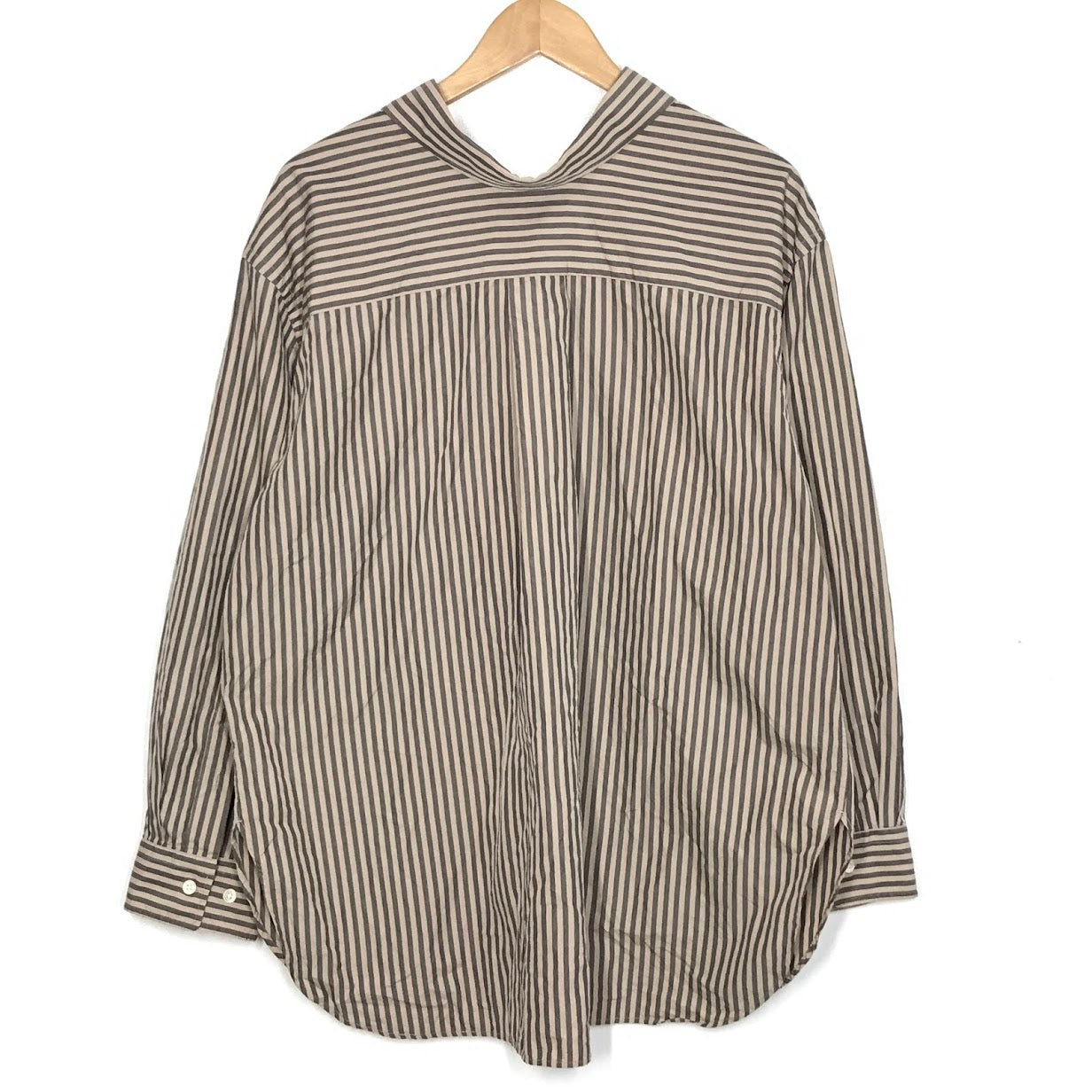 GYMPHLEX | ジムフレックス ストライプ柄 長袖シャツ J-1355 ブラウン系【倉吉店】