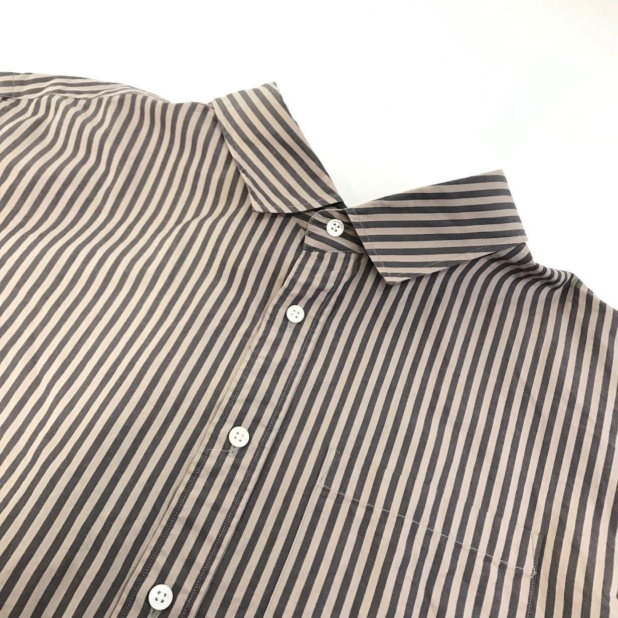 GYMPHLEX | ジムフレックス ストライプ柄 長袖シャツ J-1355 ブラウン系【倉吉店】