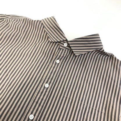 GYMPHLEX | ジムフレックス ストライプ柄 長袖シャツ J-1355 ブラウン系【倉吉店】