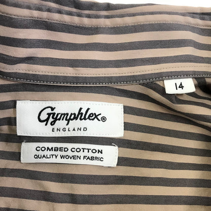 GYMPHLEX | ジムフレックス ストライプ柄 長袖シャツ J-1355 ブラウン系【倉吉店】