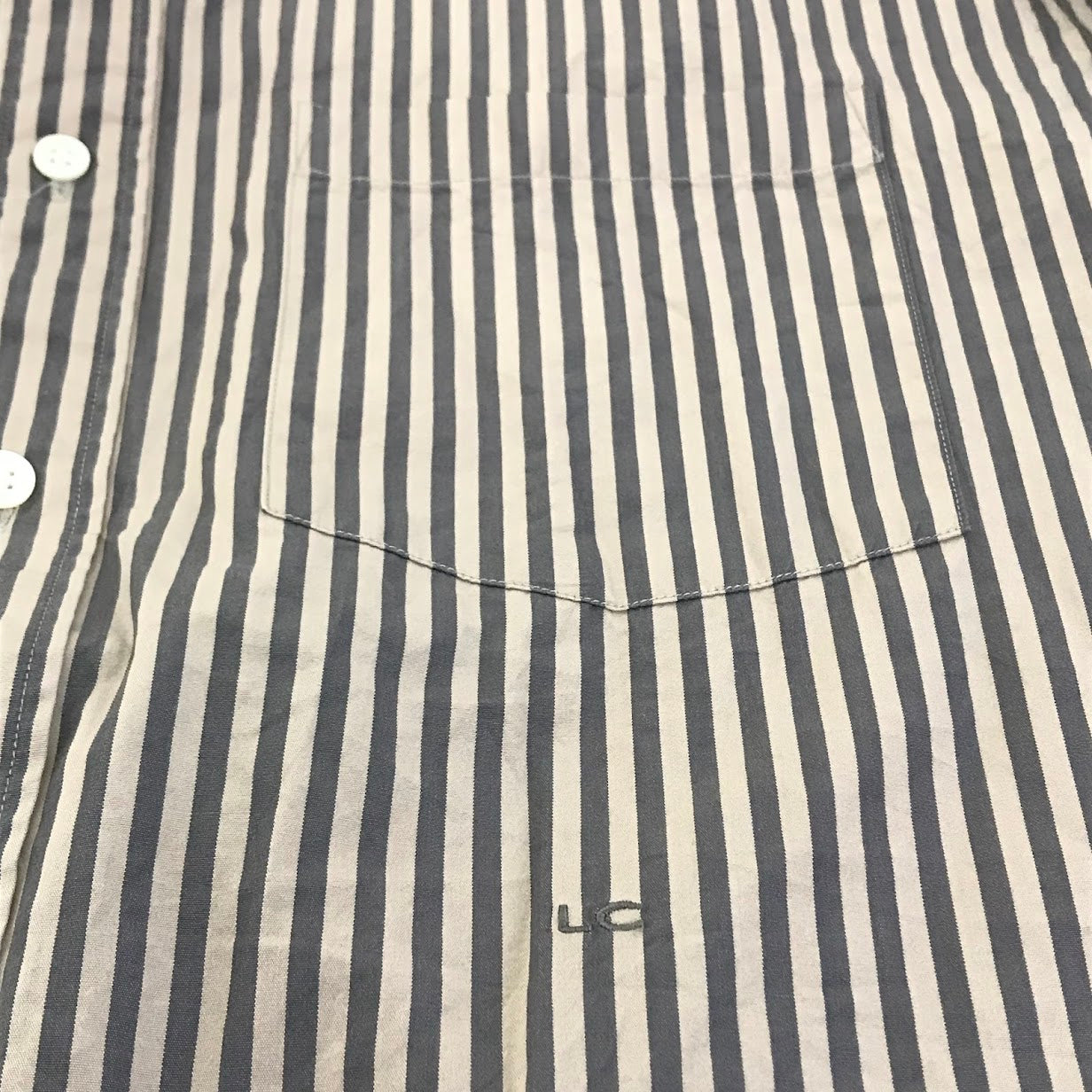 GYMPHLEX | ジムフレックス ストライプ柄 長袖シャツ J-1355 ブラウン系【倉吉店】