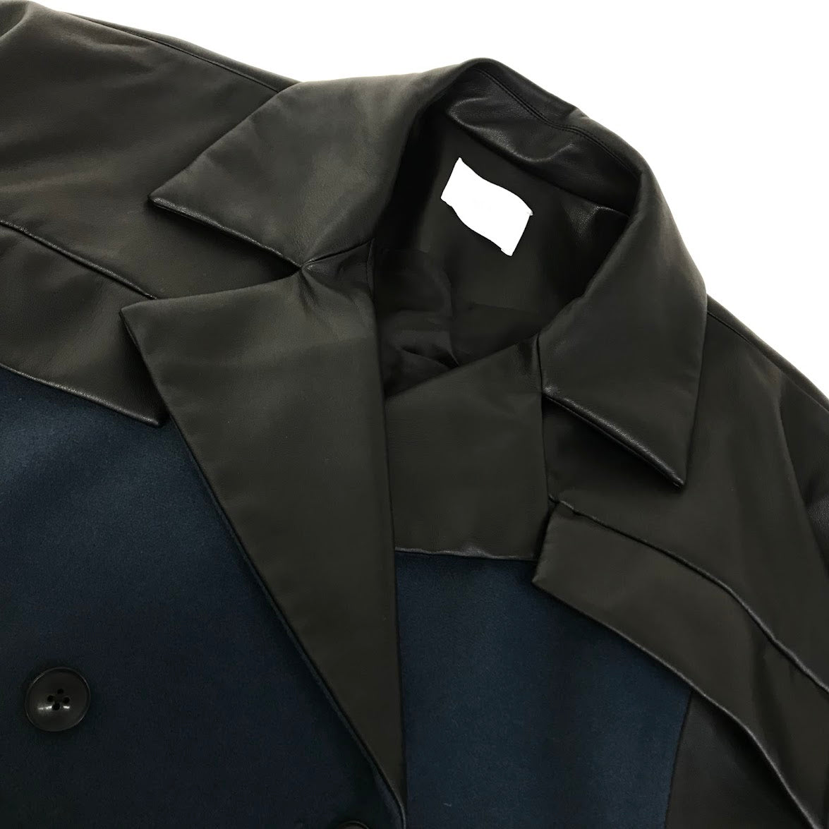HARE | ハレ フェイクレザー切替コート トレンチコート HAL07337AD ネイビー×ブラック【倉吉店】