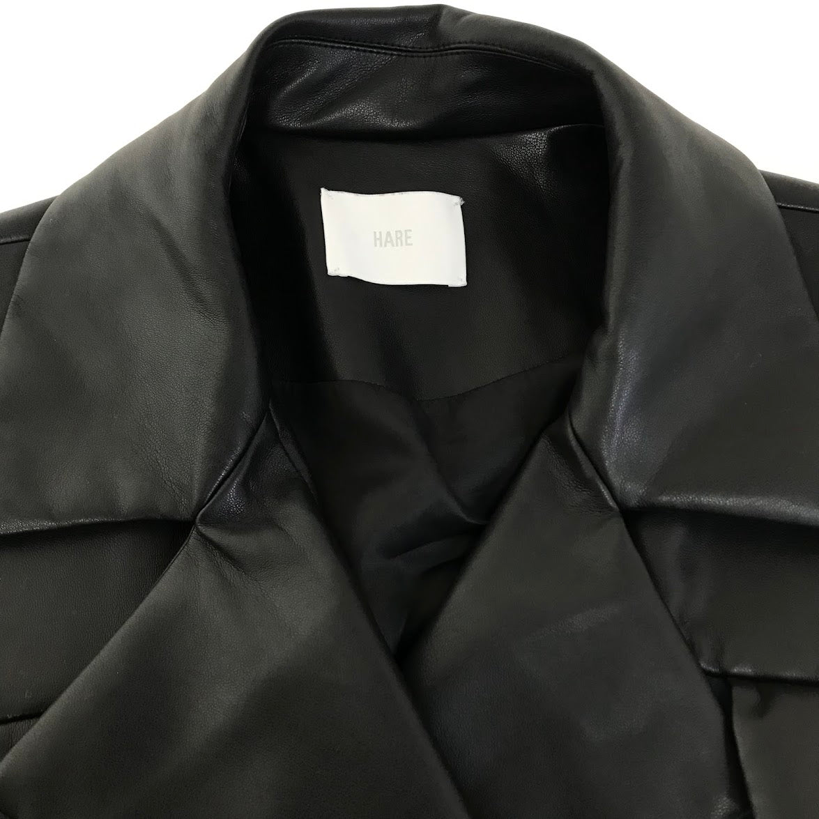 HARE | ハレ フェイクレザー切替コート トレンチコート HAL07337AD ネイビー×ブラック【倉吉店】