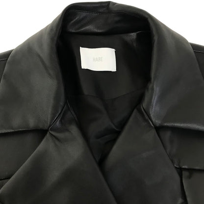 HARE | ハレ フェイクレザー切替コート トレンチコート HAL07337AD ネイビー×ブラック【倉吉店】